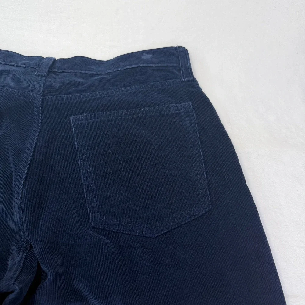 Lands End Mens Corduroy Pant Navy Blue 32x30 Straight Leg Traditional Fit Preppy